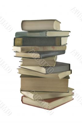 Stack of books isolated on the white background