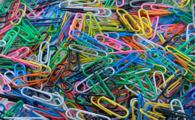 colorful paper clips background