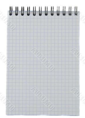 Notebook with striped paper, binder and empty page for your text Notebook with striped paper, binder and empty page for your text