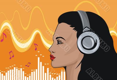Girl and music Girl and music