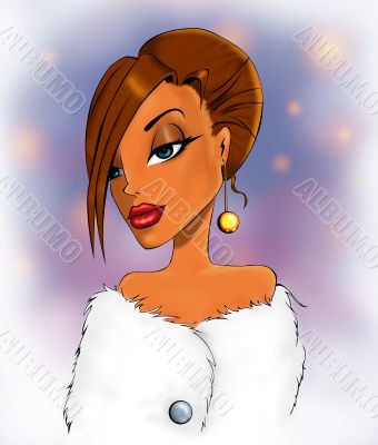 Girl in fur shawl Girl in fur shawl