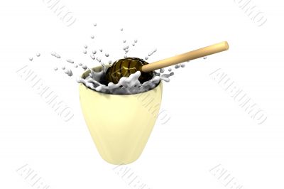Honey and milk with background - 3d made Honey and milk with background - 3d made