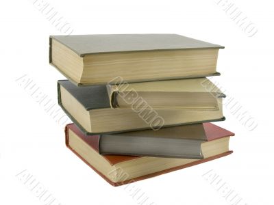 Stack of books isolated on the white background