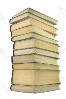 Stack of books isolated on the white background