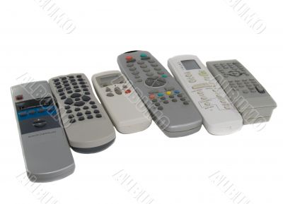 Many remote Control. Isolated over white