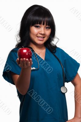 Nurse with apple
