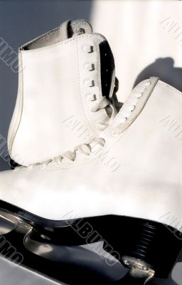 Pair of white ice skates