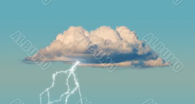 Cumulus cloud with lightning