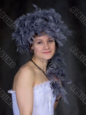 Portrait of thel girl with a boa