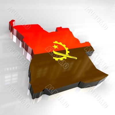 3d flag map of angola 3d flag map of angola