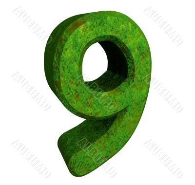 3d number 9 green