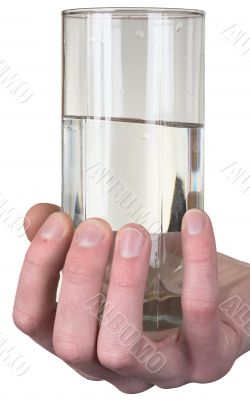 Glass of water on hand
