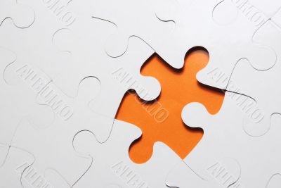 puzzle background with one missing piece