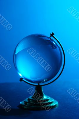 Blue glass globe high resolution image
