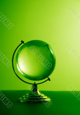 Green glass globe