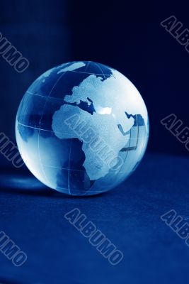 Blue glass globe high resolution image