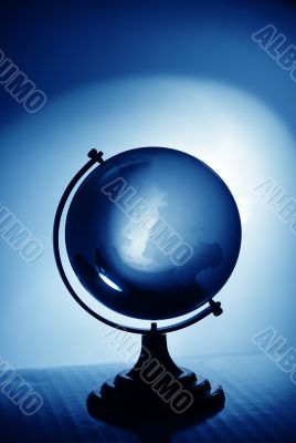 Blue glass globe