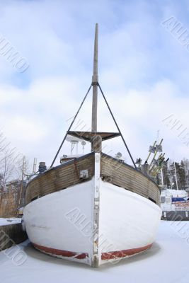 White Frozen Boat