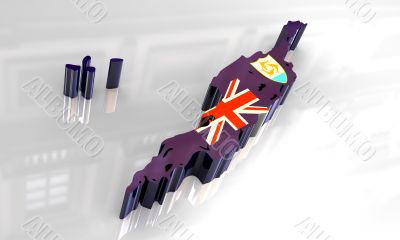 3d flag map of anguilla 3d flag map of anguilla