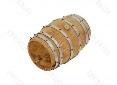 Wooden oak barrel