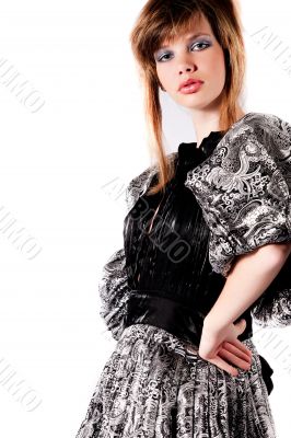 Bossy beautiful teenage girl in classical dress Bossy beautiful teenage girl in classical dress