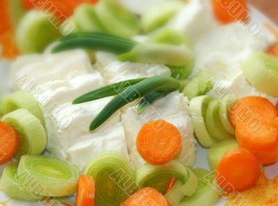 Leek cheese background