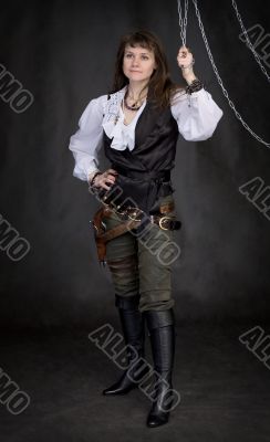The girl - pirate and metal chain