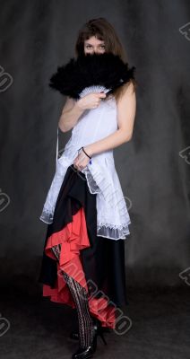 Portrait of the girl with a fan