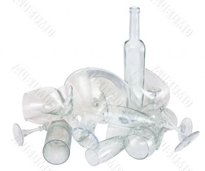 Heap of glassware