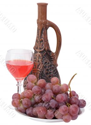 Bright still life with wine