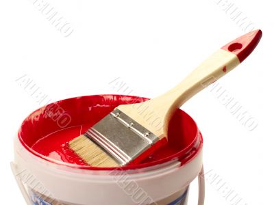 paint brush with red colour