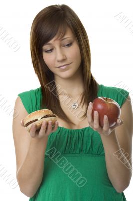 burger or apple