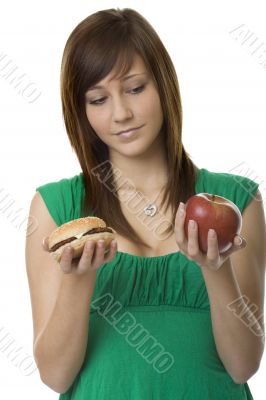 burger or apple burger or apple