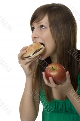 burger or apple