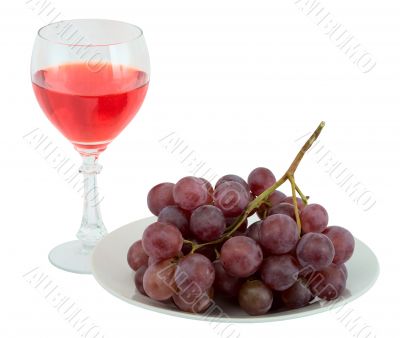 Still-life with a glass of wine and grapes Still-life with a glass of wine and grapes