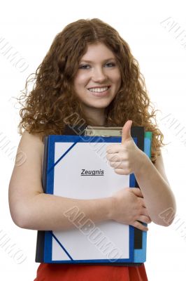 Female student with briefcase testimonial