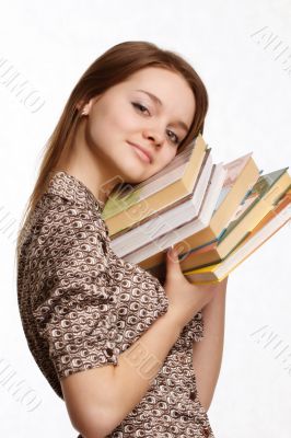 Girl with books