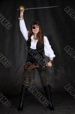 The girl - pirate with eye patch