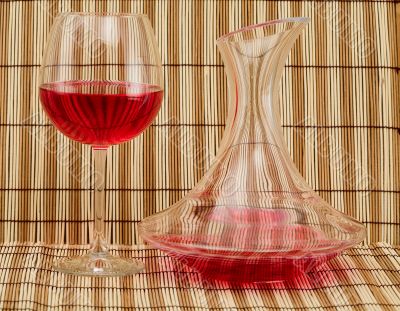 Stil life with decanter and goblet