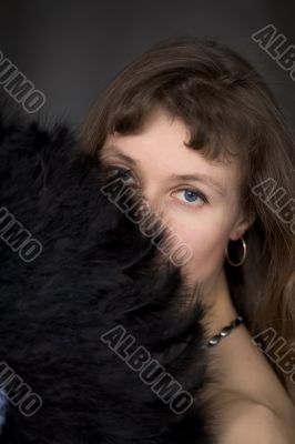Portrait of the girl with a fan