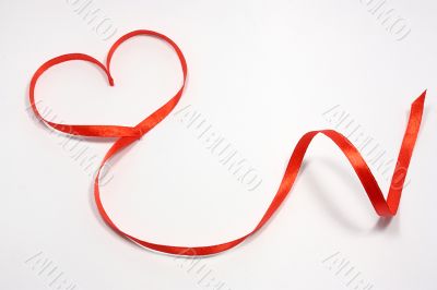 Red ribbon with heart