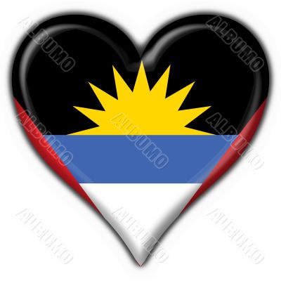 Antigua and Barbuda button flag heart shape