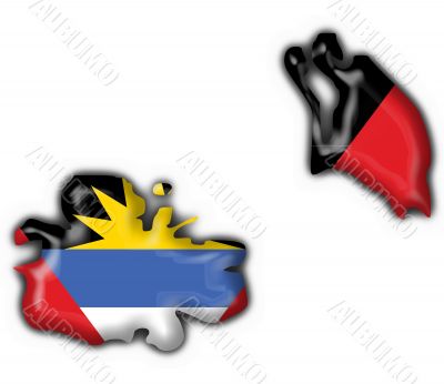 Antigua and Barbuda button flag map shape Antigua and Barbuda button flag map shape