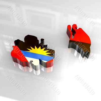 3d flag map of Antigua and Barbuda 3d flag map of Antigua and Barbuda