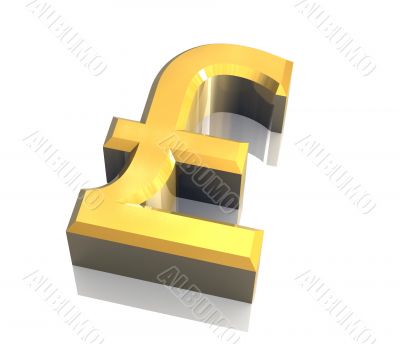 isolated pound symbol in gold - 3D made isolated pound symbol in gold - 3D made