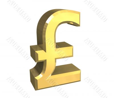 isolated pound symbol in gold - 3D made isolated pound symbol in gold - 3D made