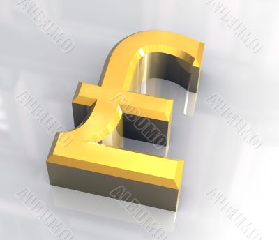 isolated pound symbol in gold - 3D made isolated pound symbol in gold - 3D made