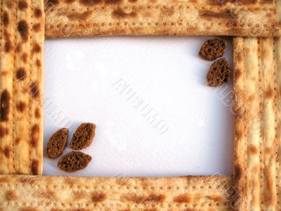 A frame of matzo with crackers