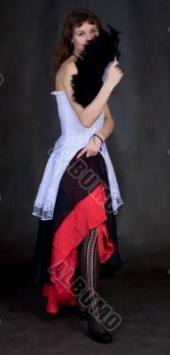 Portrait of the girl with a fan