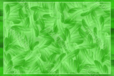Abstract green feathers illustration background